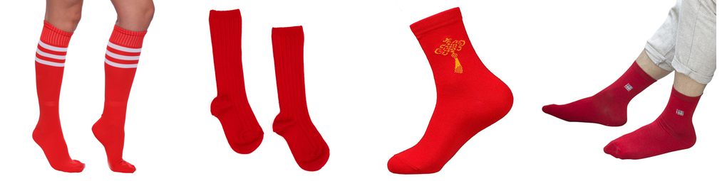 red girl tube socks